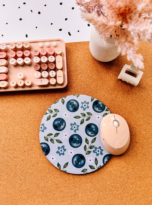 Kawaii Blueberries Mouse Pad