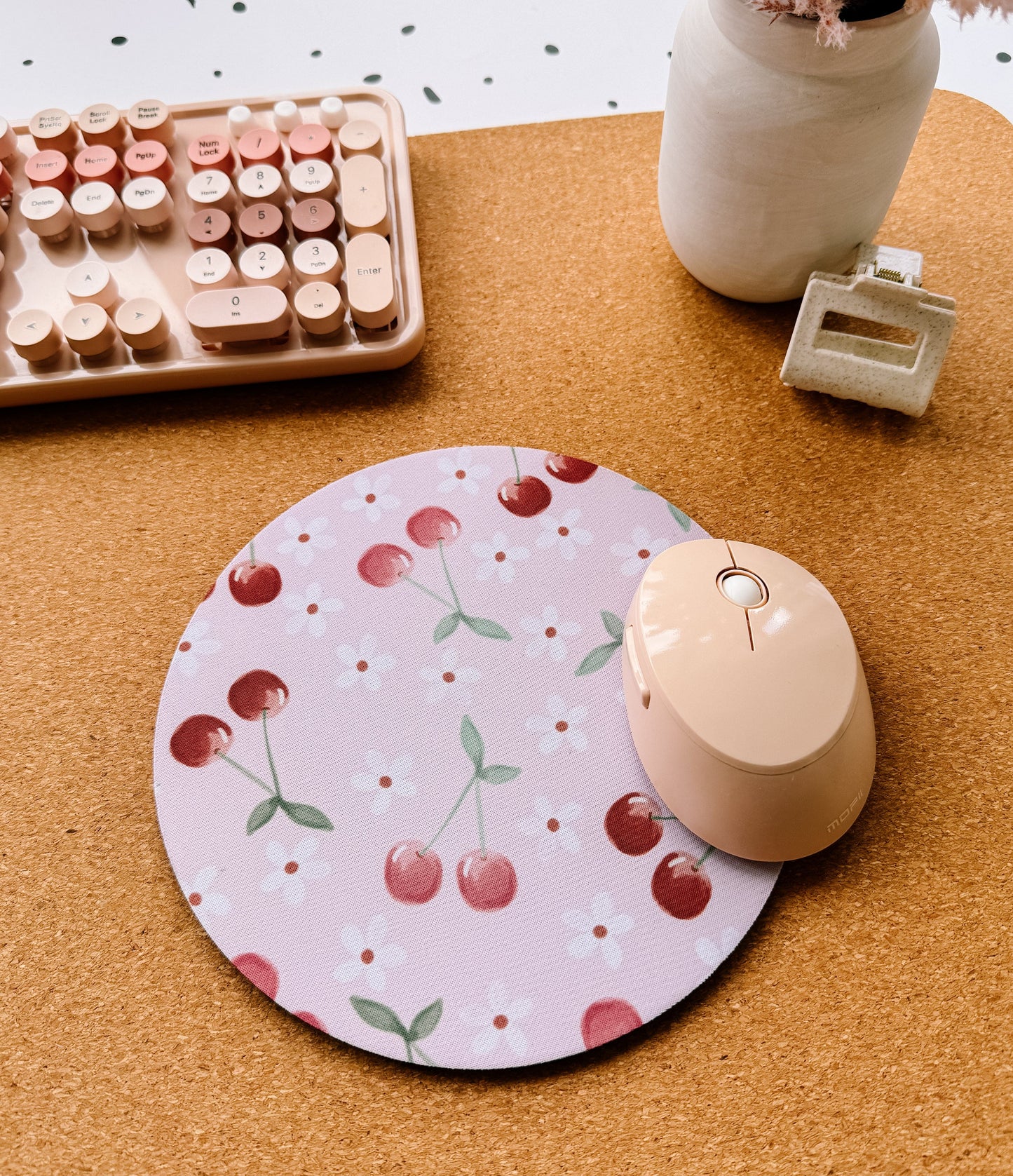 Kawaii Cherries Mouse Pad