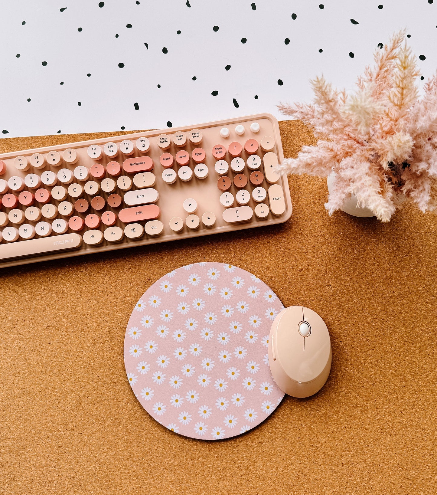 Adorable Pink Daisy Mouse Pad