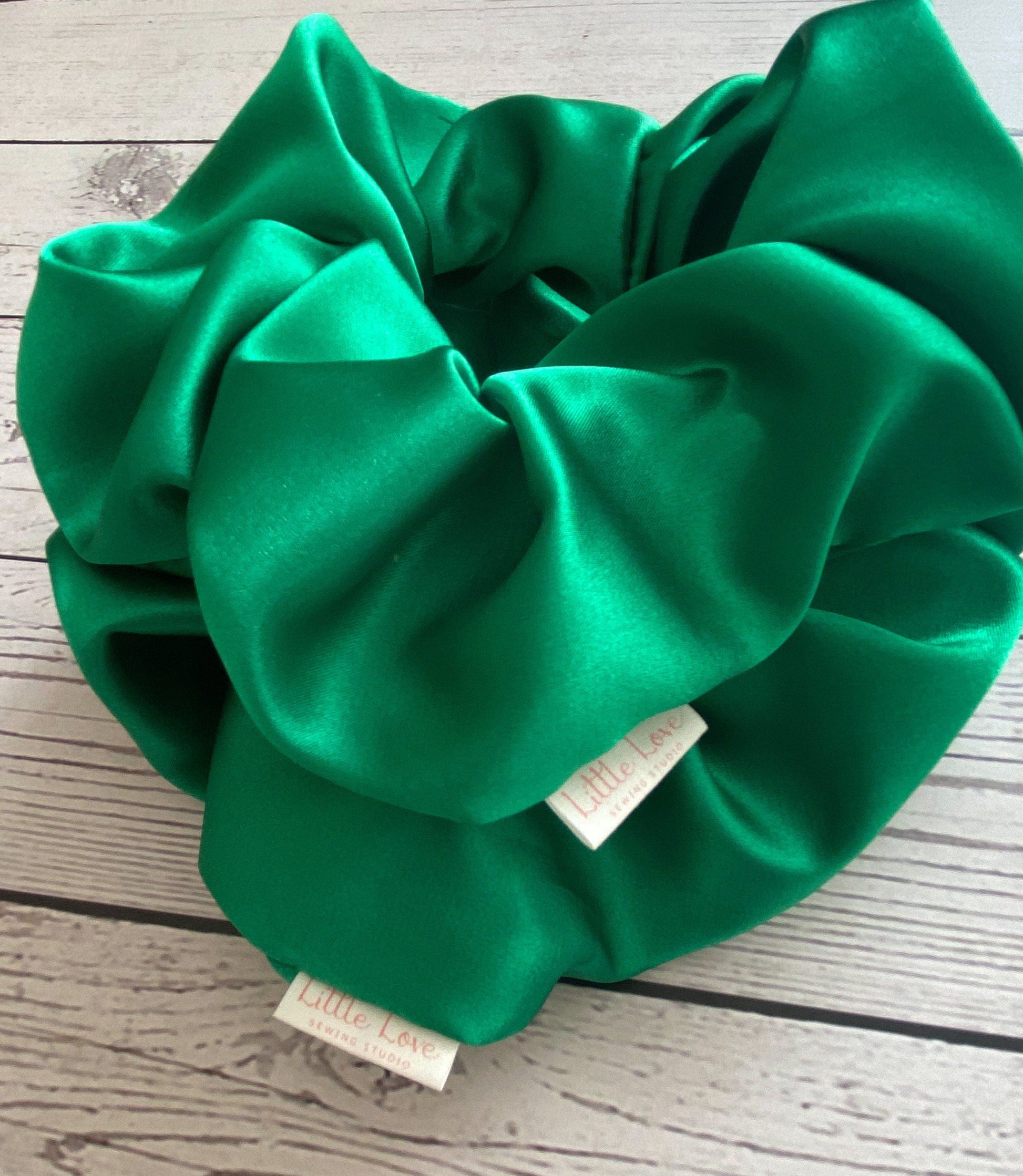 Green Satin Christmas Scrunchie | XL scrunchie | Kris Kringle gifts | teachers gifts | stocking stuffers