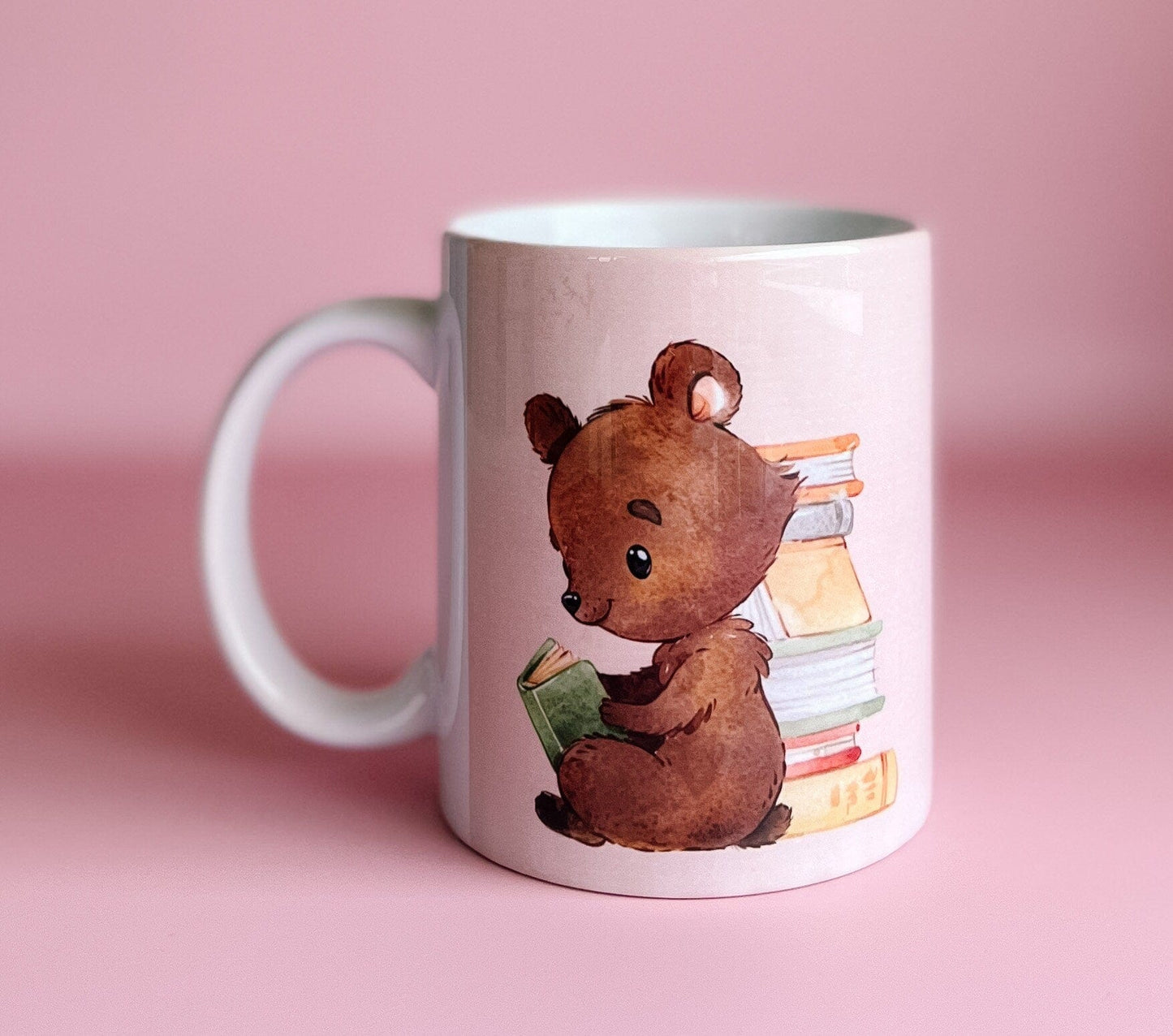 Book Club Bear Mug | Handprinted Mug | Cute Ceramics | Adorable ceramics | Book Club