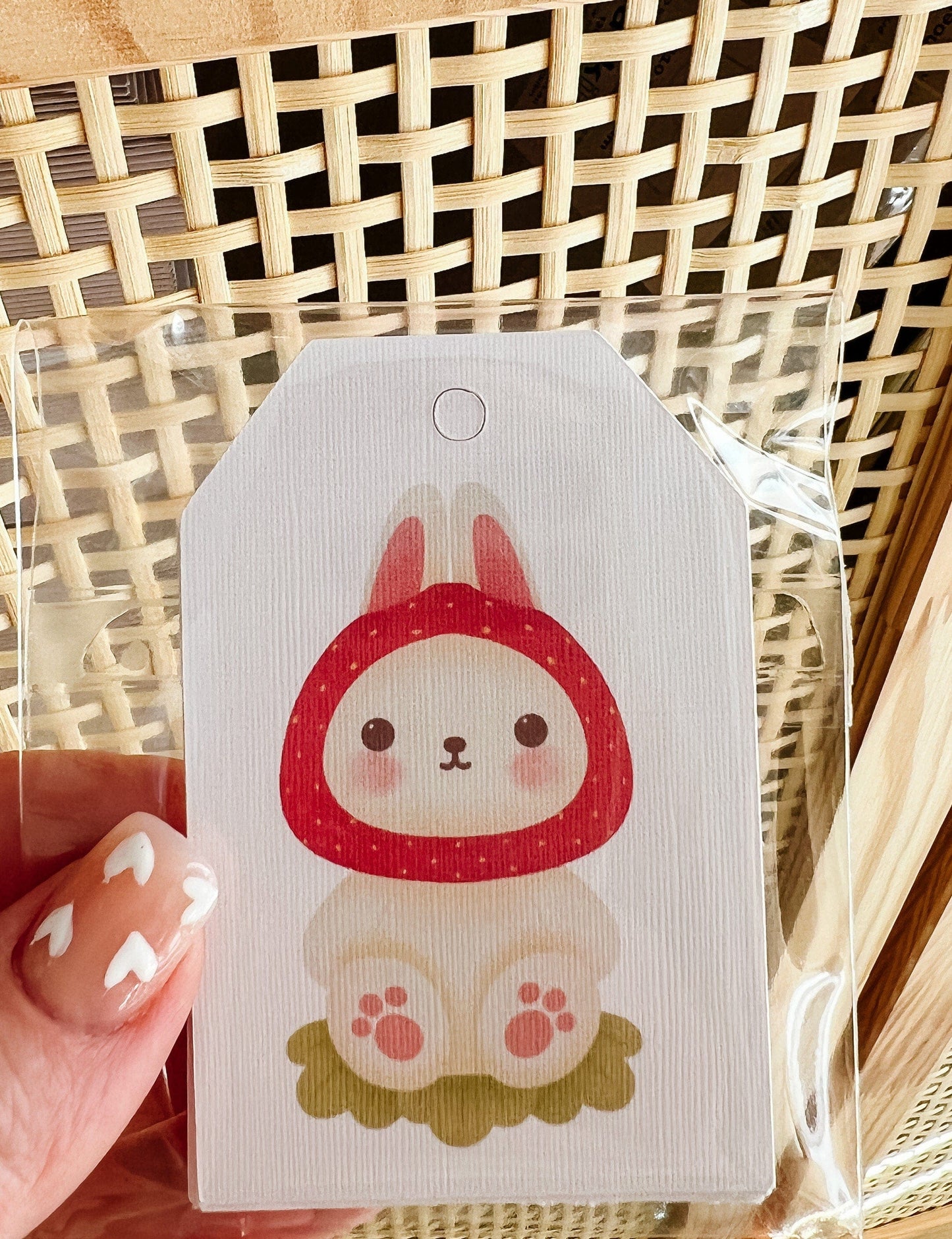 Strawberry Bun Bun Gift Tag Set