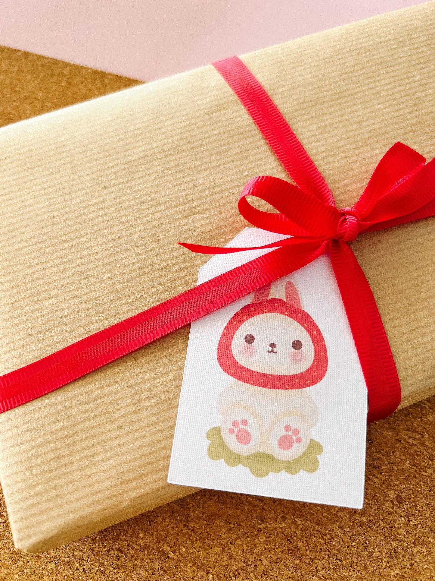 Strawberry Bun Bun Gift Tag Set