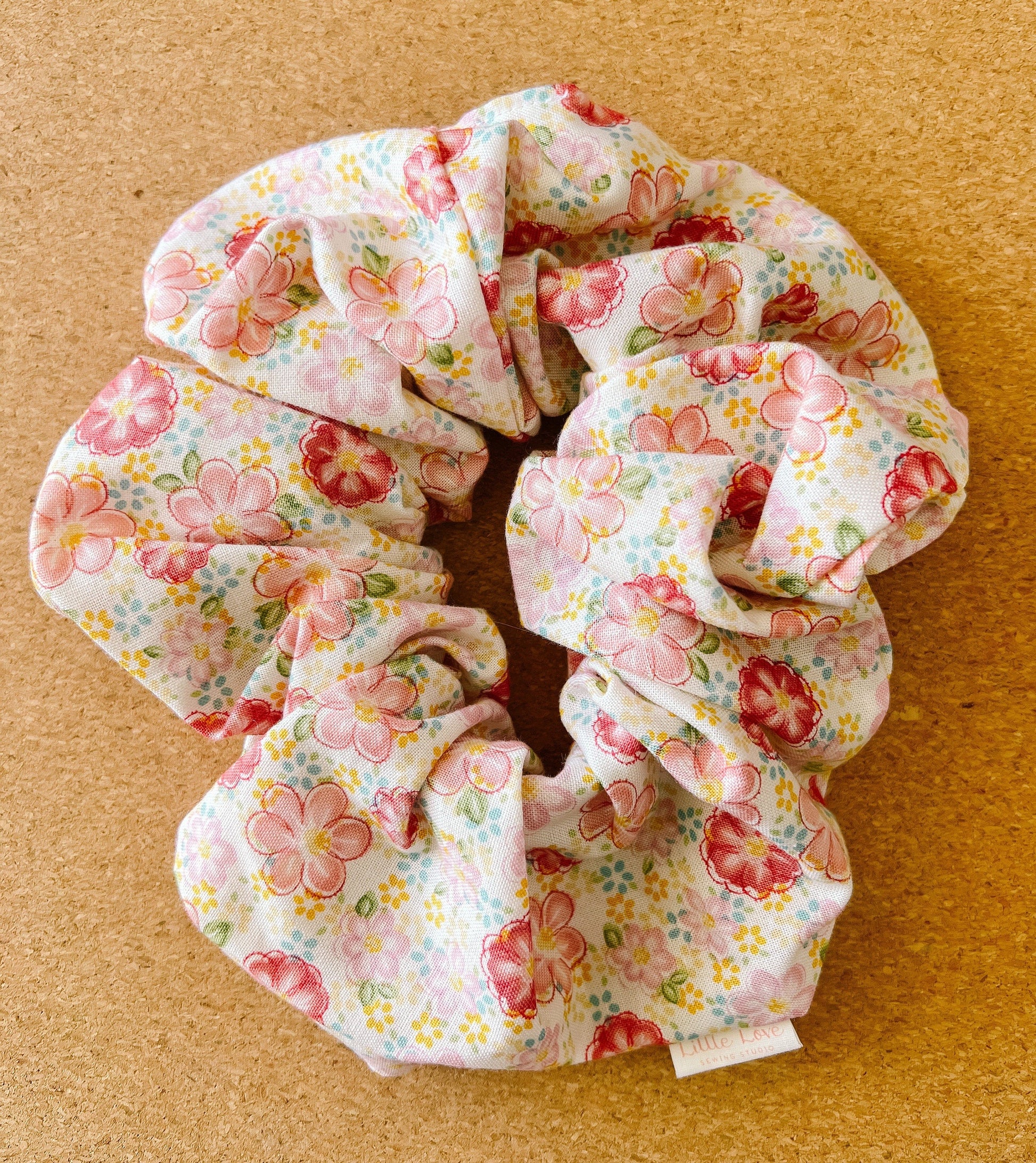 Pink Floral Scrunchie I mini me | gift's for her I children's scrunchies I XL scrunchies | mothers day gift