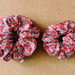 Red Floral Scrunchie I XL scrunchies I mini me I floral scrunchies I cottage core style