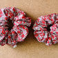 Red Floral Scrunchie I XL scrunchies I mini me I floral scrunchies I cottage core style