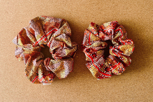 Indigenous Warlu Goanna Dreaming Scrunchie | indigenous | XL scrunchie | hair accessories