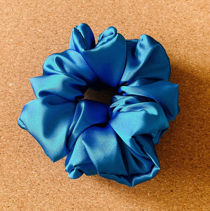 royal blue satin scrunchie I XL scrunchies I gift for her | bridesmaids gift | birthday gift