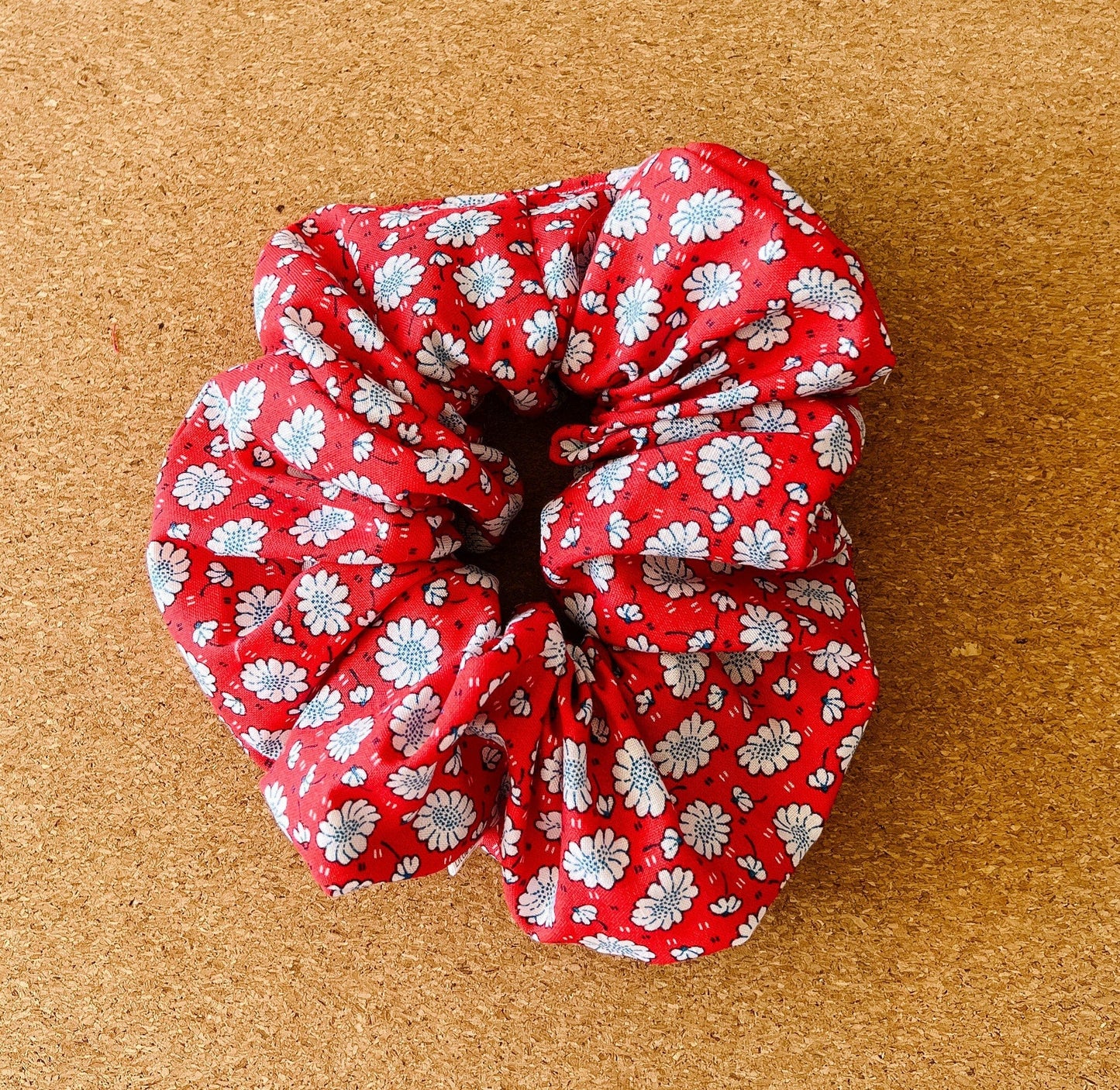 Red Floral Scrunchie I XL scrunchie I floral scrunchie | gifts for her | teachers gifts