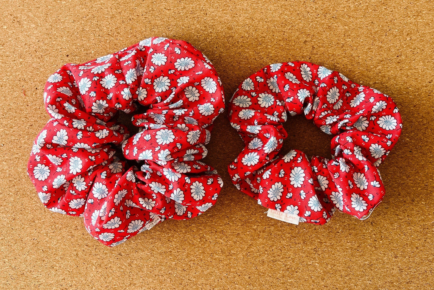 Red Floral Scrunchie I XL scrunchie I floral scrunchie | gifts for her | teachers gifts