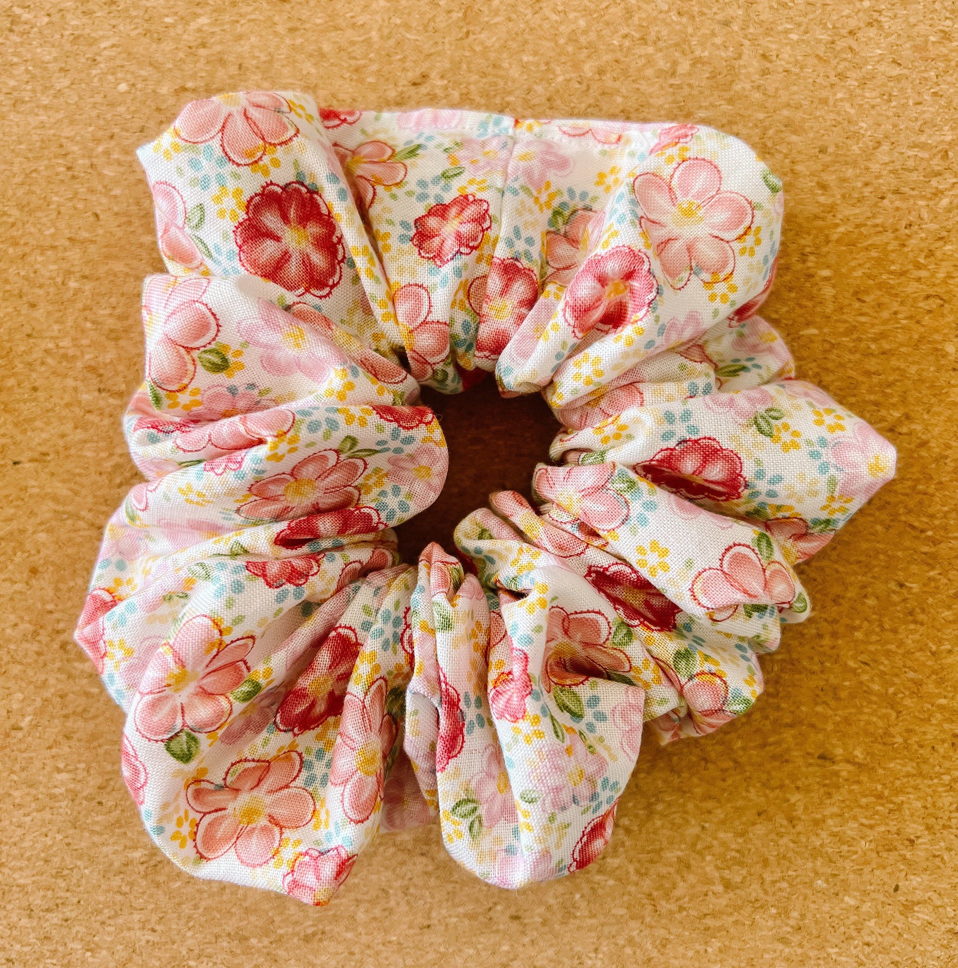 Pink Floral Scrunchie I mini me | gift's for her I children's scrunchies I XL scrunchies | mothers day gift