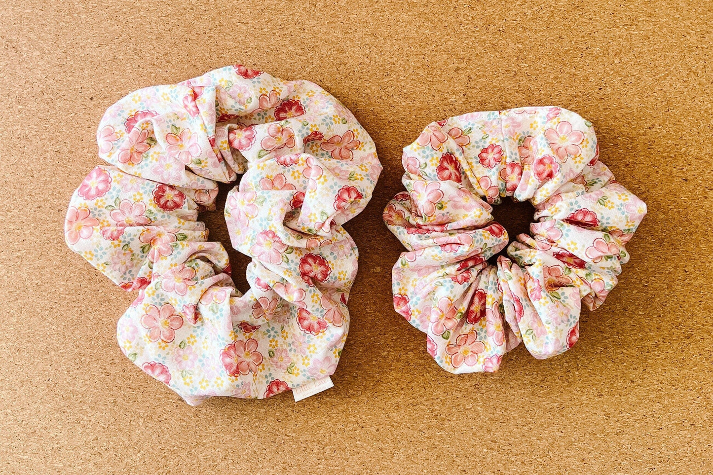 Pink Floral Scrunchie I mini me | gift's for her I children's scrunchies I XL scrunchies | mothers day gift