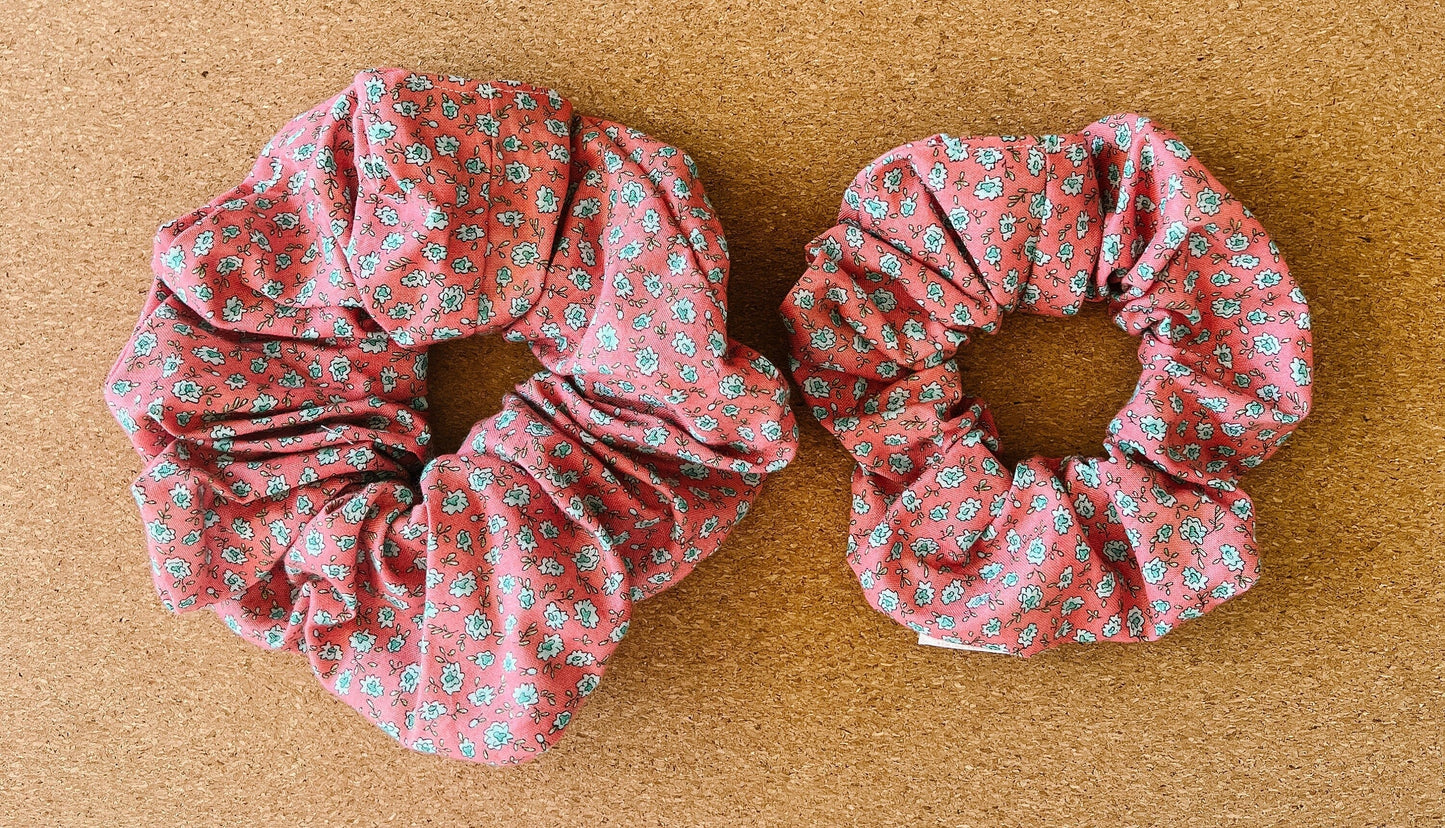 Pink Floral Scrunchie | XL scrunchy | hair accessories | hair ties | gift's for her