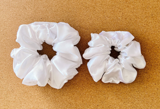 White Satin Scrunchie | XL scrunchie | bridesmaids gift | bridal shower | mothers day gift