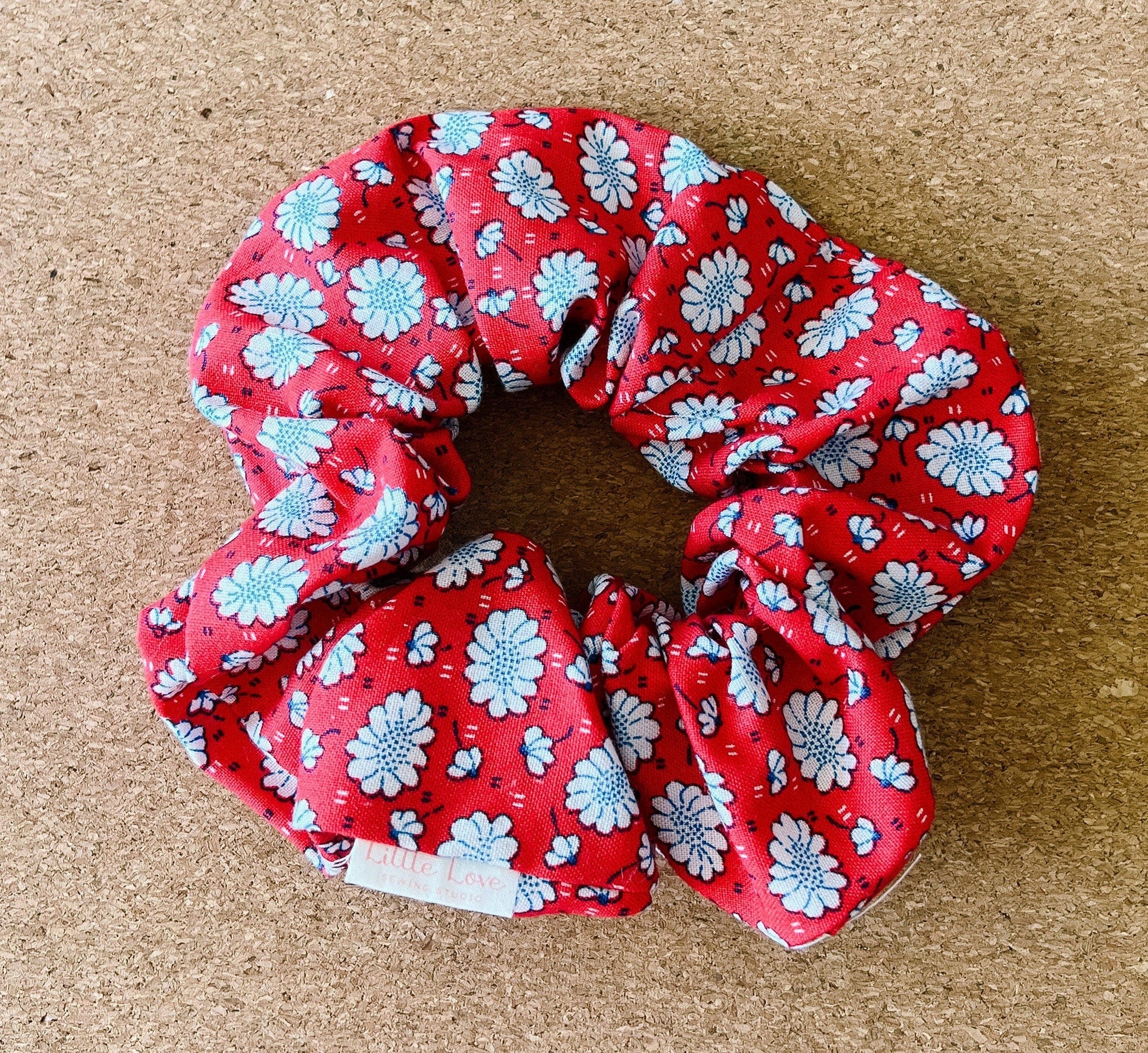 Red Floral Scrunchie I XL scrunchie I floral scrunchie | gifts for her | teachers gifts