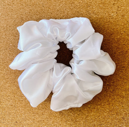 White Satin Scrunchie | XL scrunchie | bridesmaids gift | bridal shower | mothers day gift