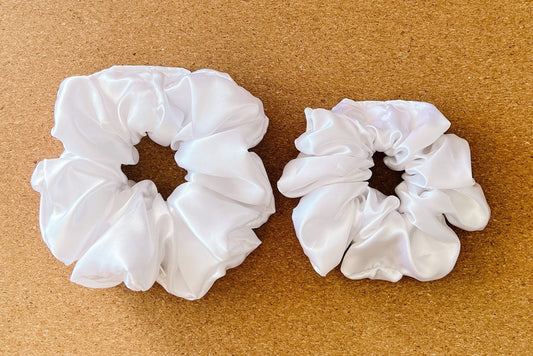 White Satin Scrunchie | XL scrunchie | bridesmaids gift | bridal shower | mothers day gift