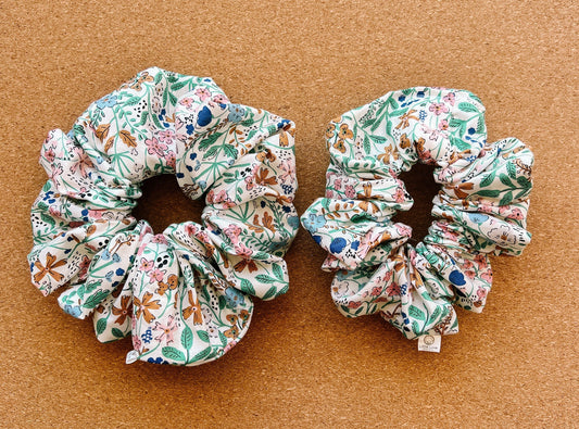 Spring Garden Scrunchie I XL scrunchies I teachers gift | floral scrunchie | gift's for her