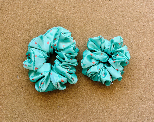 Easter tulips Satin Scrunchie