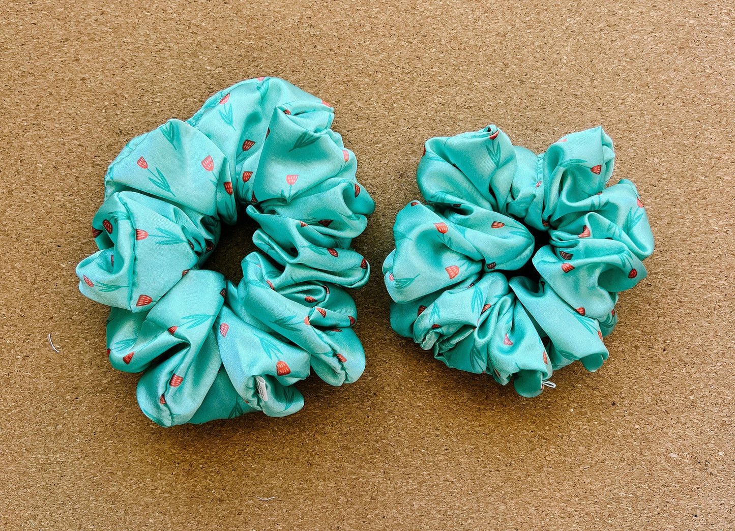 Easter tulips Satin Scrunchie