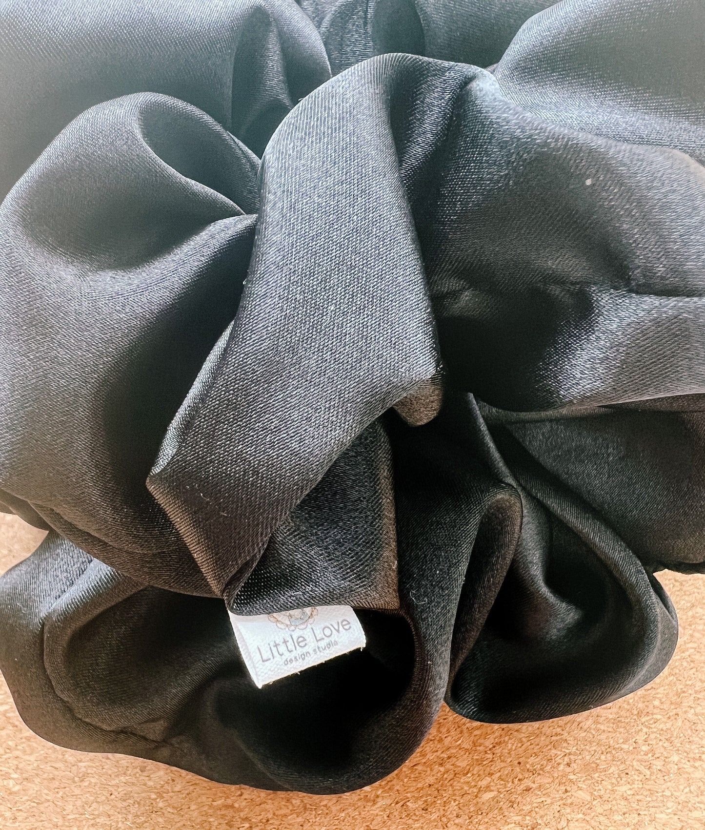 Black Satin Scrunchie I XL scrunchie I bridal party I wedding style | gift's for her