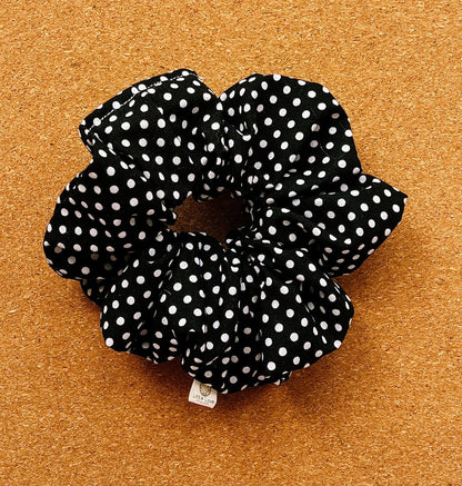 Black & White Polka Dot Scrunchie | XL scrunchies | gift's for her | mini me