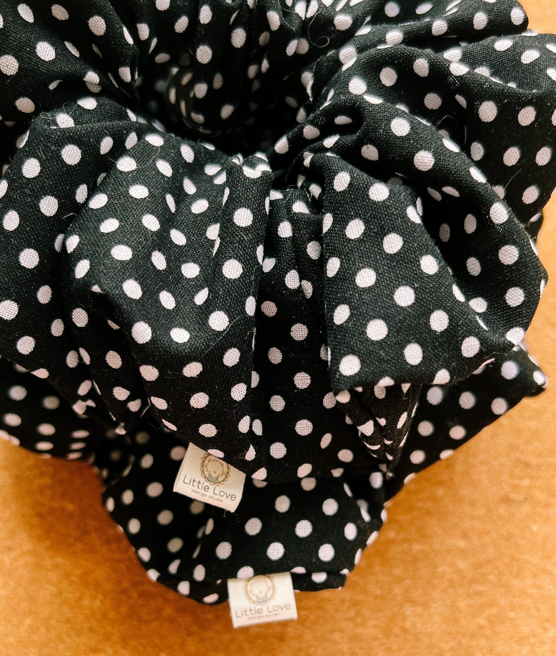 Black & White Polka Dot Scrunchie | XL scrunchies | gift's for her | mini me