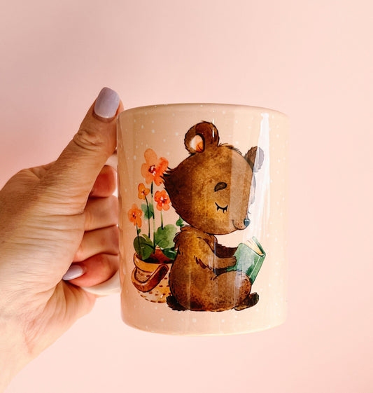 Book Club Silent Reading Bear Mug