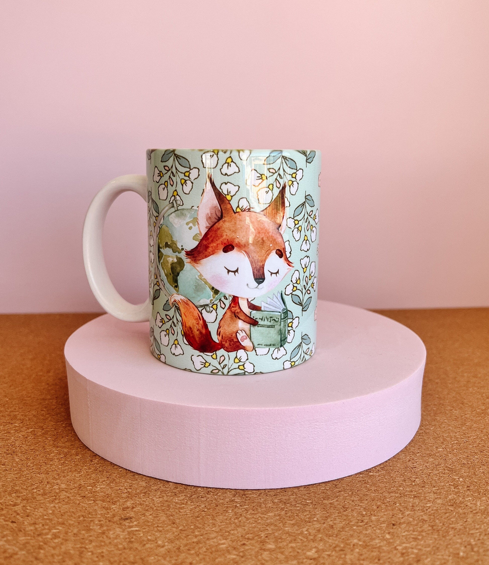 Book Club Fox Mug | Handprinted Mug | Cute Ceramics | Adorable ceramics | Book Club