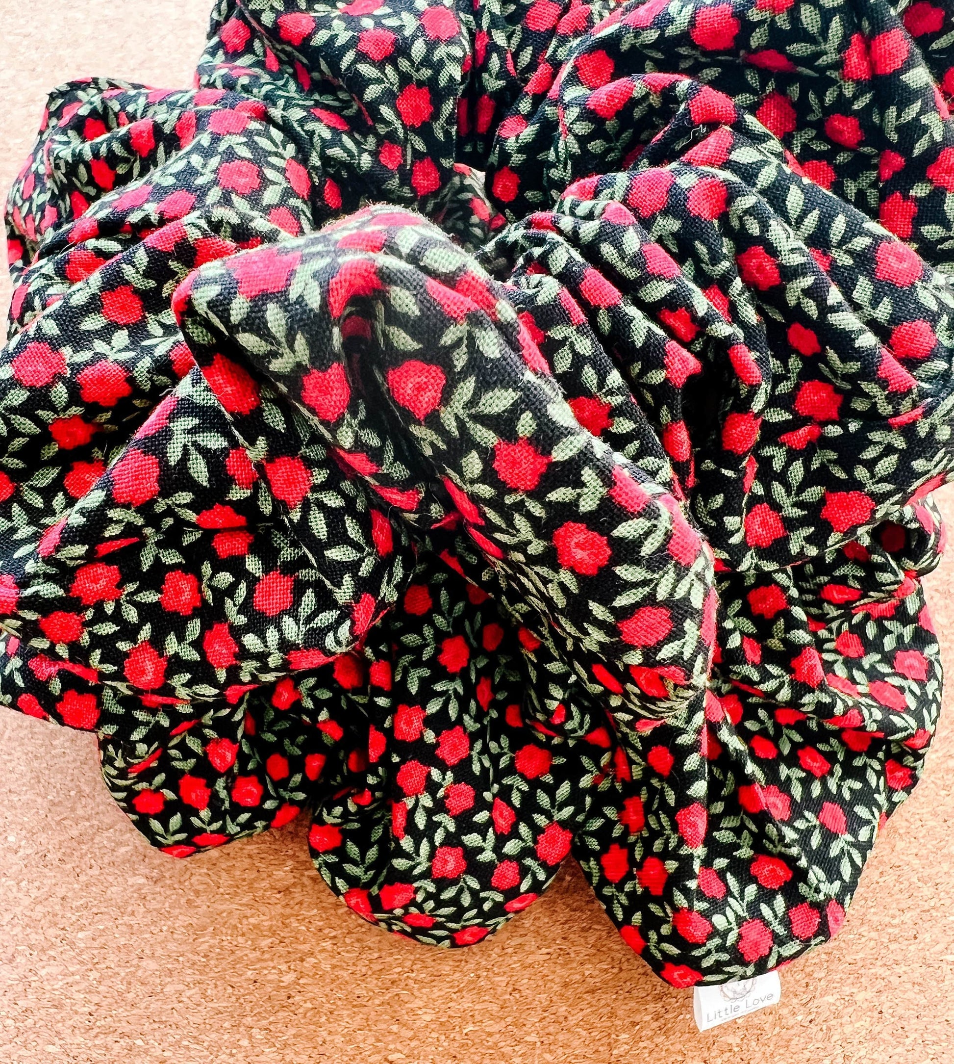 Black Floral Scrunchie | XL scrunchies | teacher's gift | mini me | gift's for her