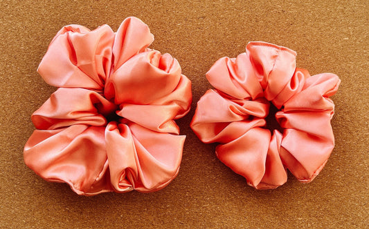 Peaches Satin Scrunchie | XL scrunchies | birthday gift | gift's for her | bridesmaids gift