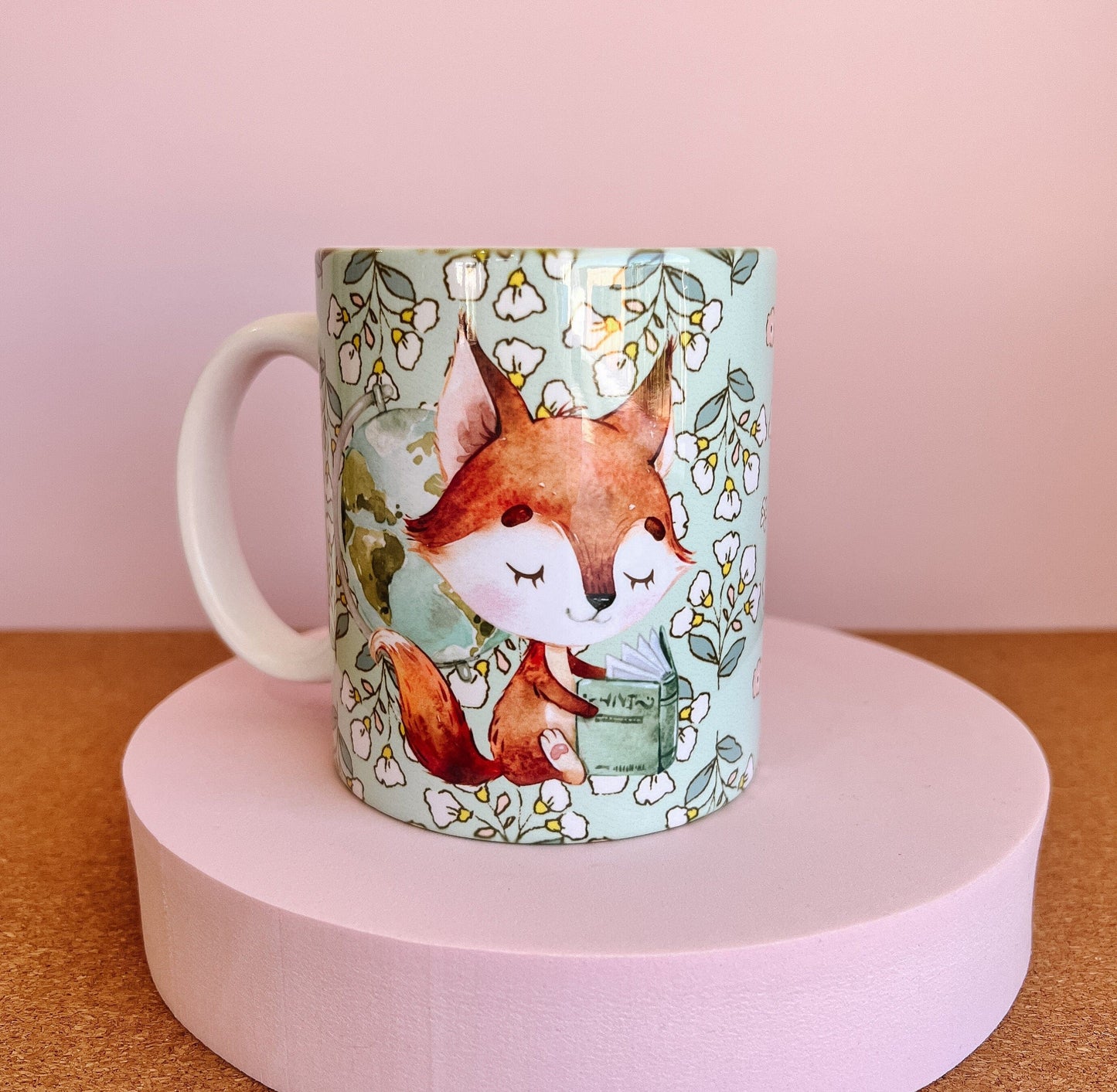 Book Club Fox Mug | Handprinted Mug | Cute Ceramics | Adorable ceramics | Book Club