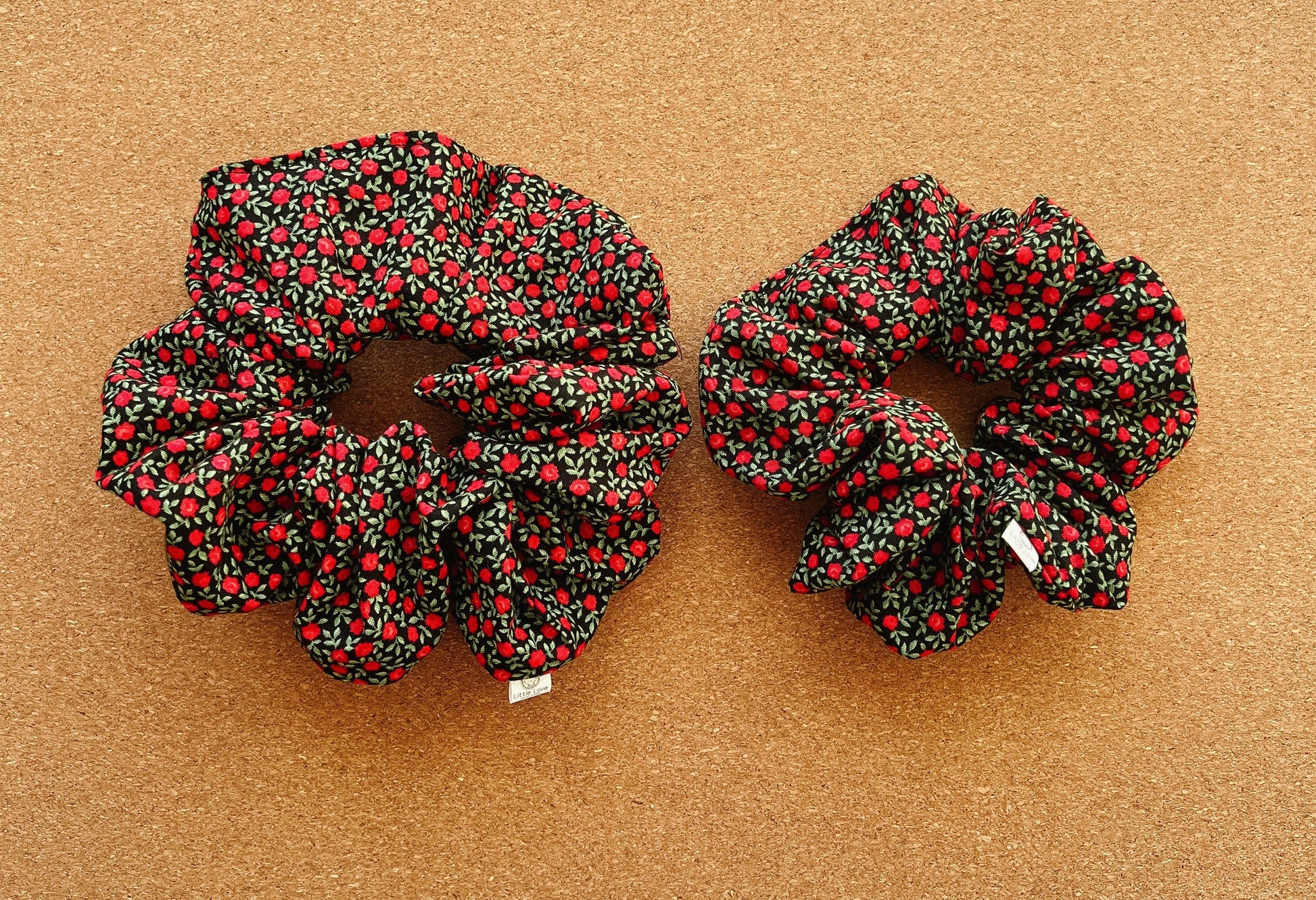 Black Floral Scrunchie | XL scrunchies | teacher's gift | mini me | gift's for her