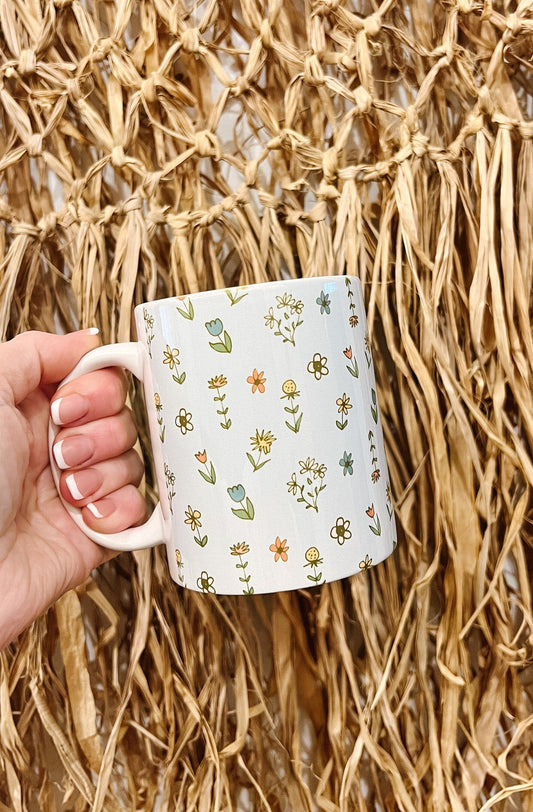 Pretty Spring Garden Mug | handprinted mug | cute ceramics | adorable ceramics | mother's day gift