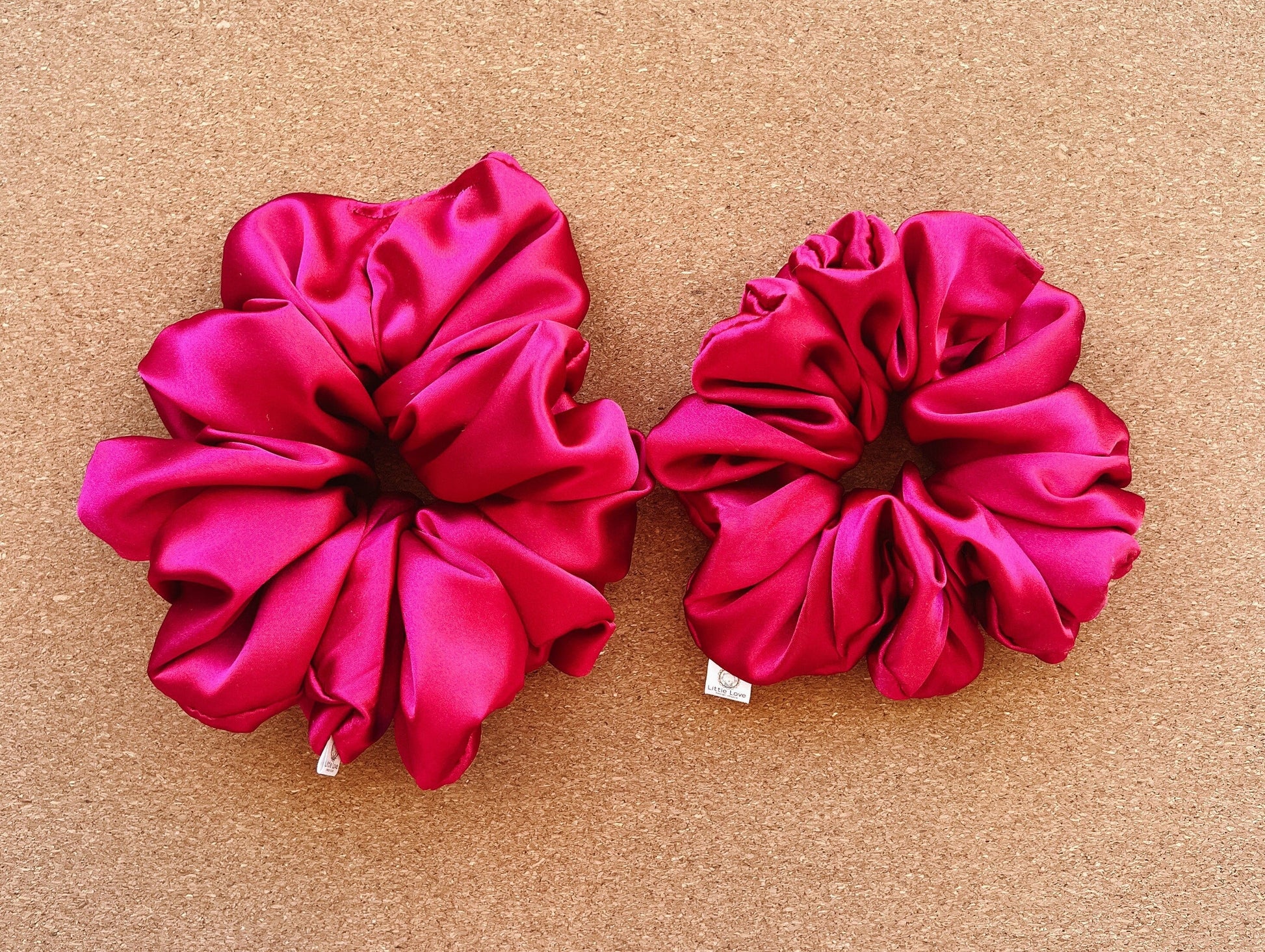 Carmine Red Satin Scrunchie | Christmas scrunchie | XL scrunchie | silky scrunchie | XXL scrunchies