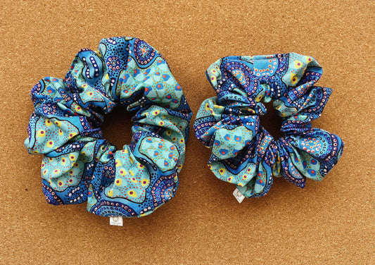 Indigenous Warlu water Dreaming Scrunchie | indigenous | XL scrunchie | hair accessories | gifts for her