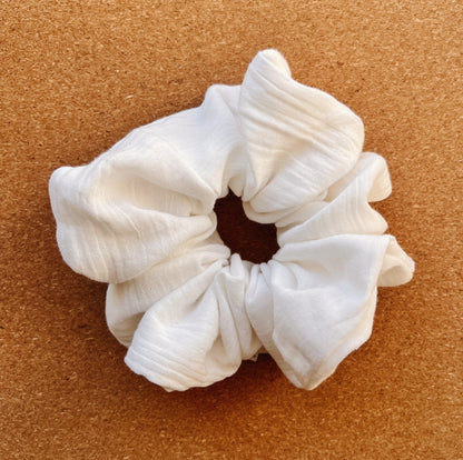 White Crinkle Scrunchie | XL scrunchie | mini me | Christmas gift | gifts for her | Kris Kringle