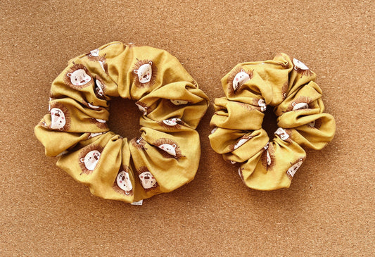 adorable lion scrunchie I organic cotton scrunchie I hair scrunchies I birthday gifts