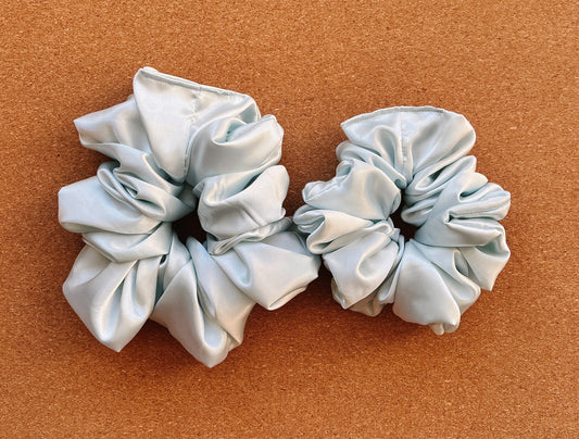 Ice Blue Satin Scrunchie I XL scrunchies I gift for her | bridesmaids gift | birthday gift