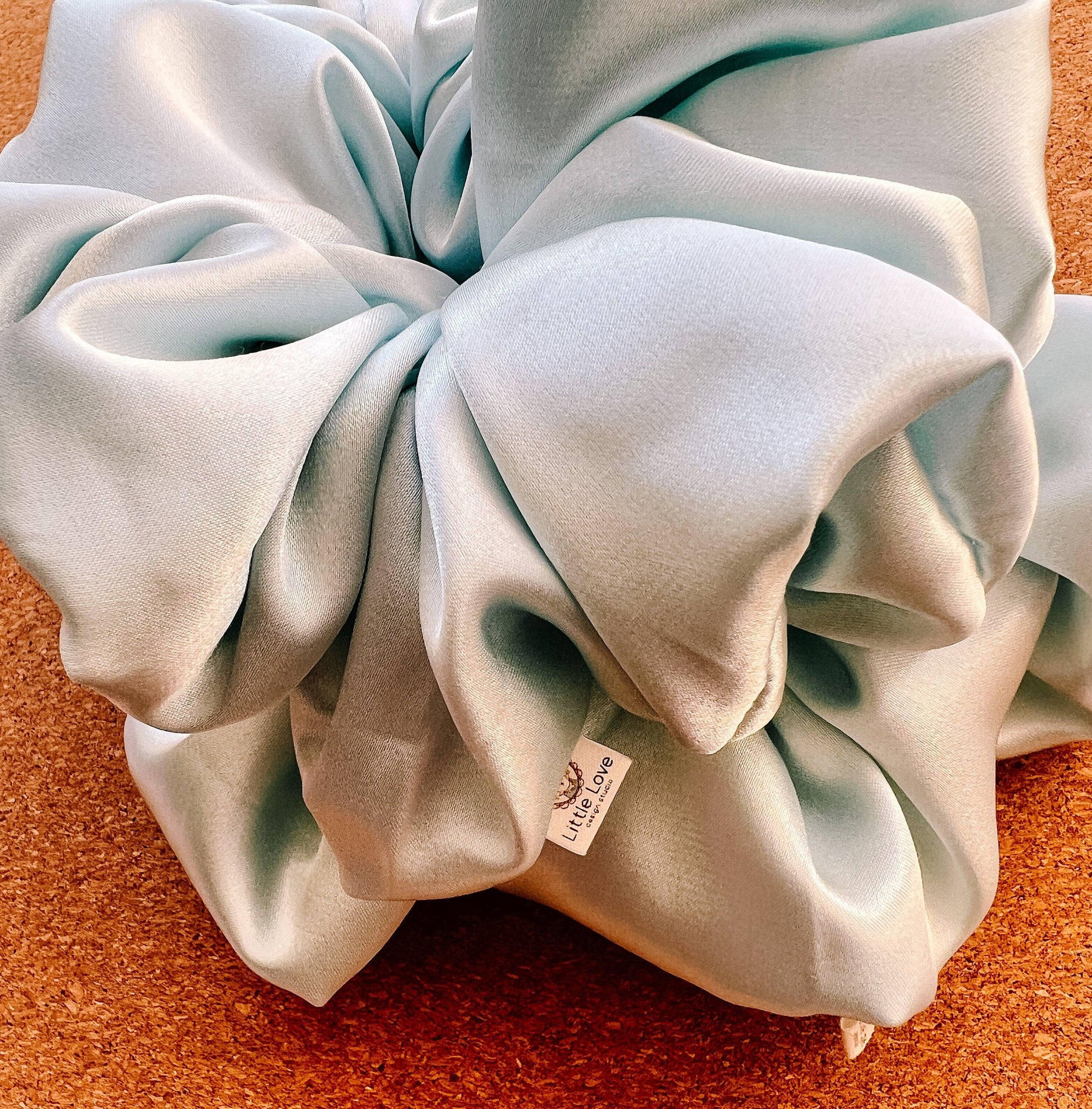 Ice Blue Satin Scrunchie I XL scrunchies I gift for her | bridesmaids gift | birthday gift