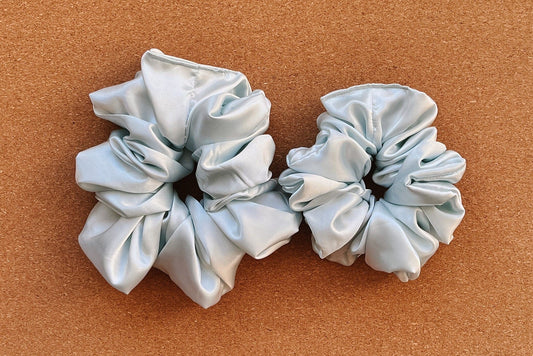 Ice Blue Satin Scrunchie I XL scrunchies I gift for her | bridesmaids gift | birthday gift