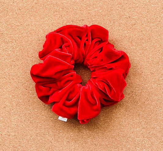 Red Velour Scrunchie