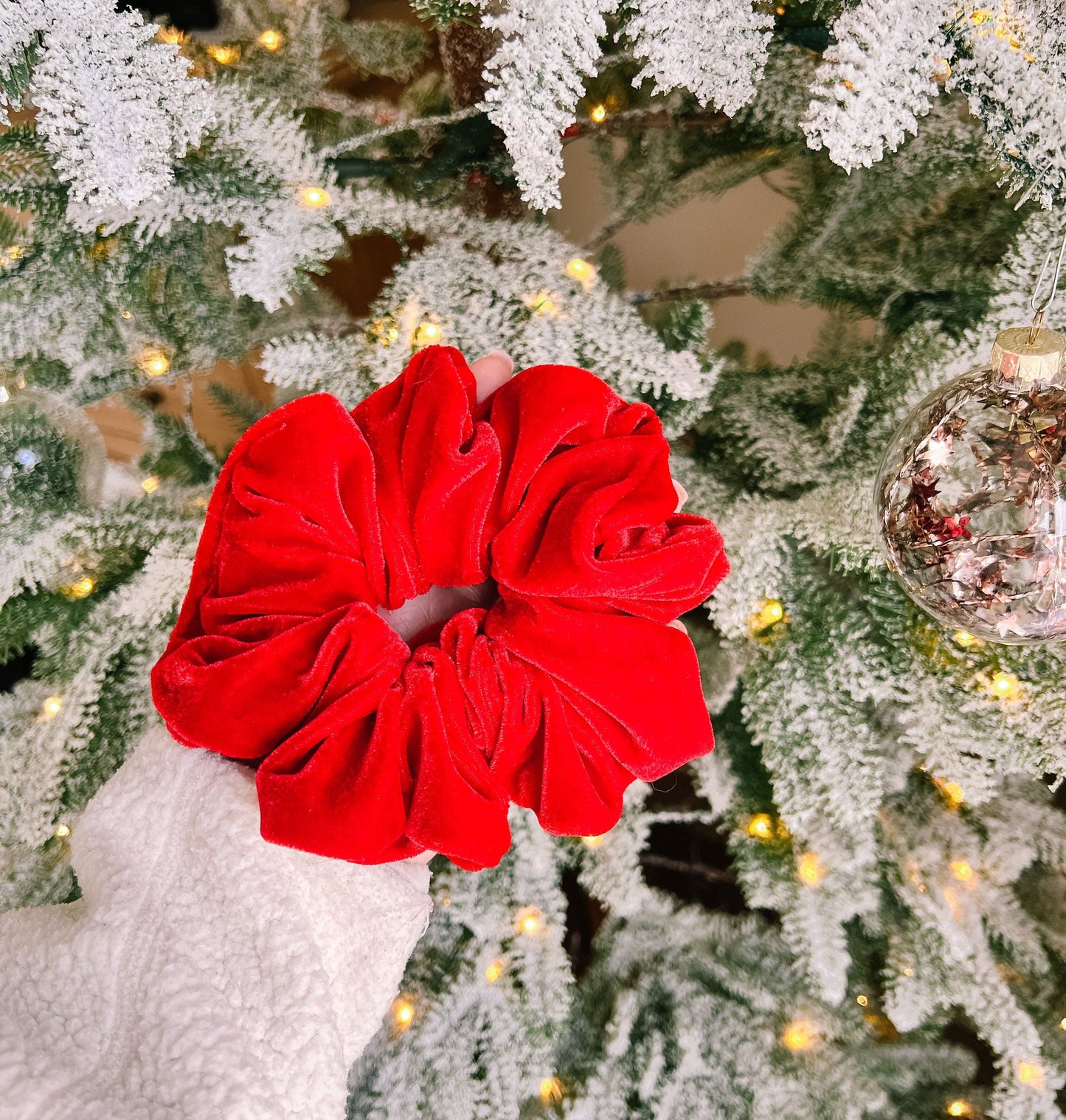 Red Velour Scrunchie | Santa scrunchie | scrunchies | velour scrunchies | gifts for her