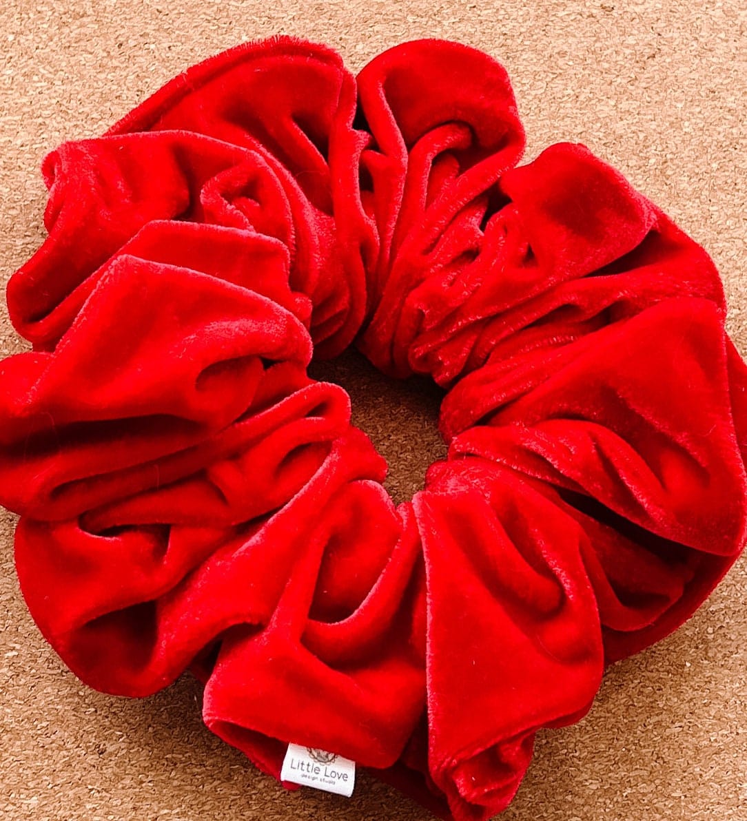 Red Velour Scrunchie