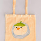 Adorable Kawaii Puddle Duck Cotton Tote Bags | library tote | market tote