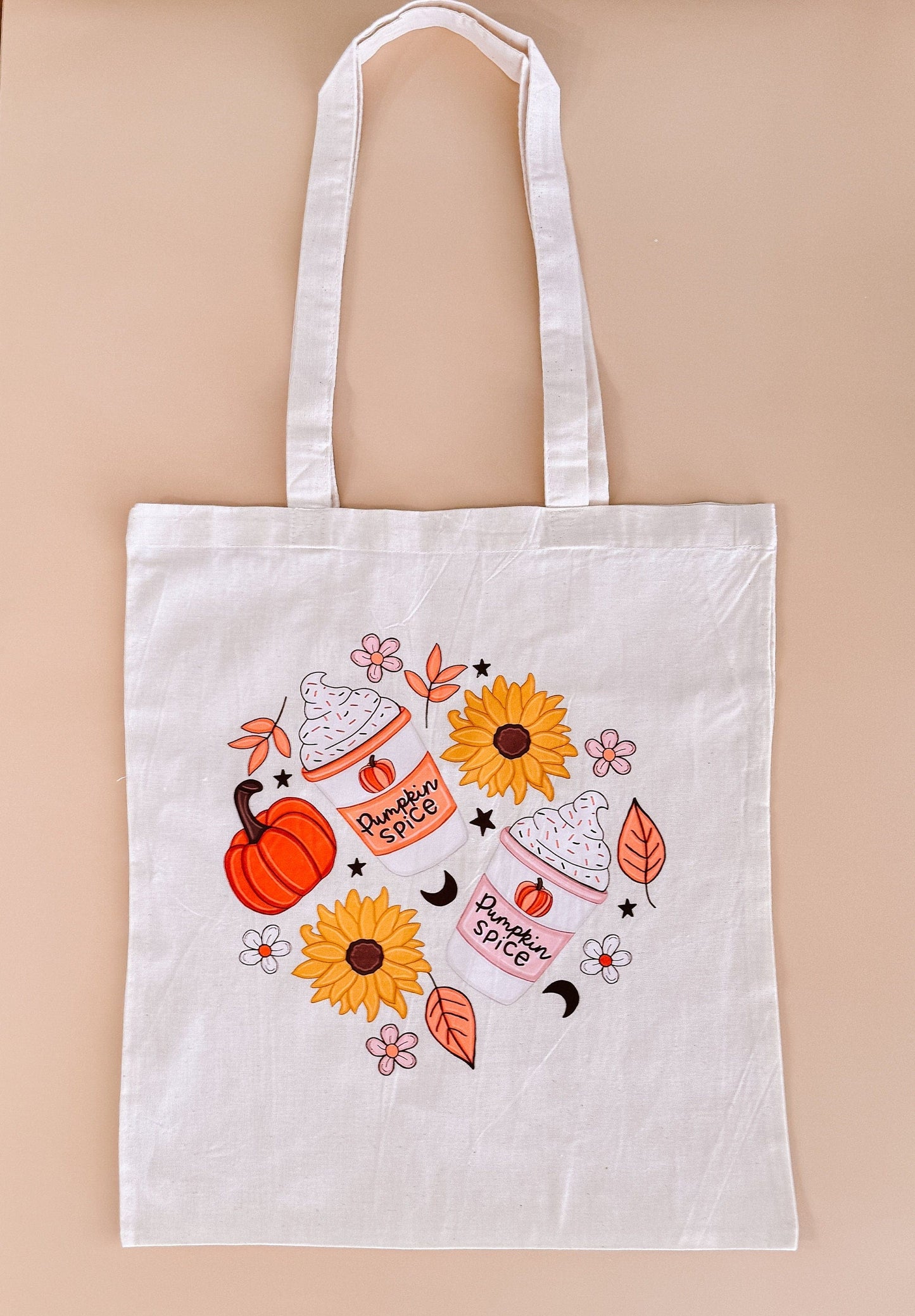 Adorable Pumpkin Spice Cotton Tote Bag