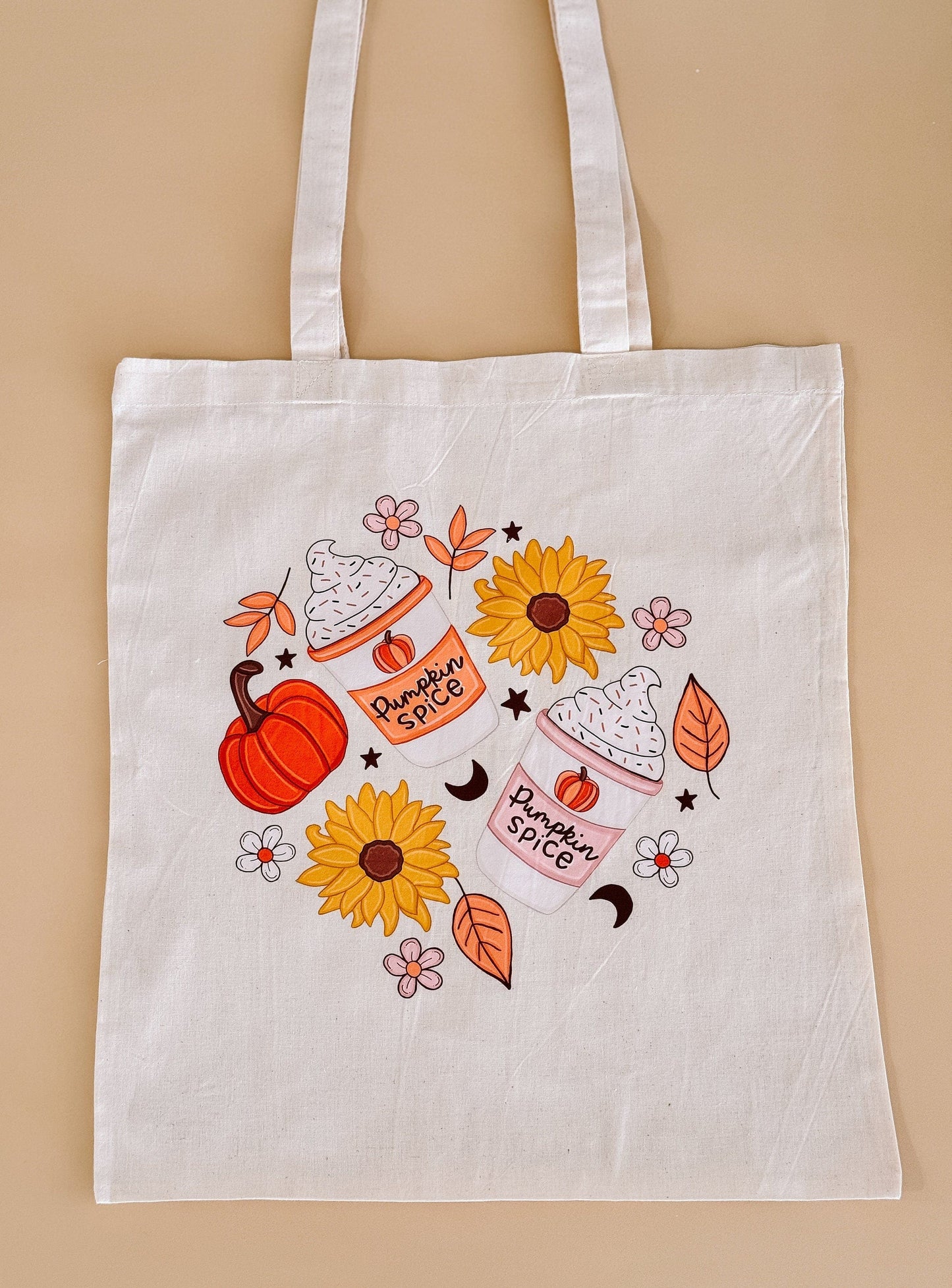 Adorable Pumpkin Spice Cotton Tote Bag