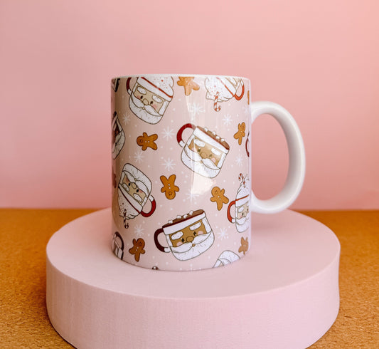 Pastel Santa Christmas Mug