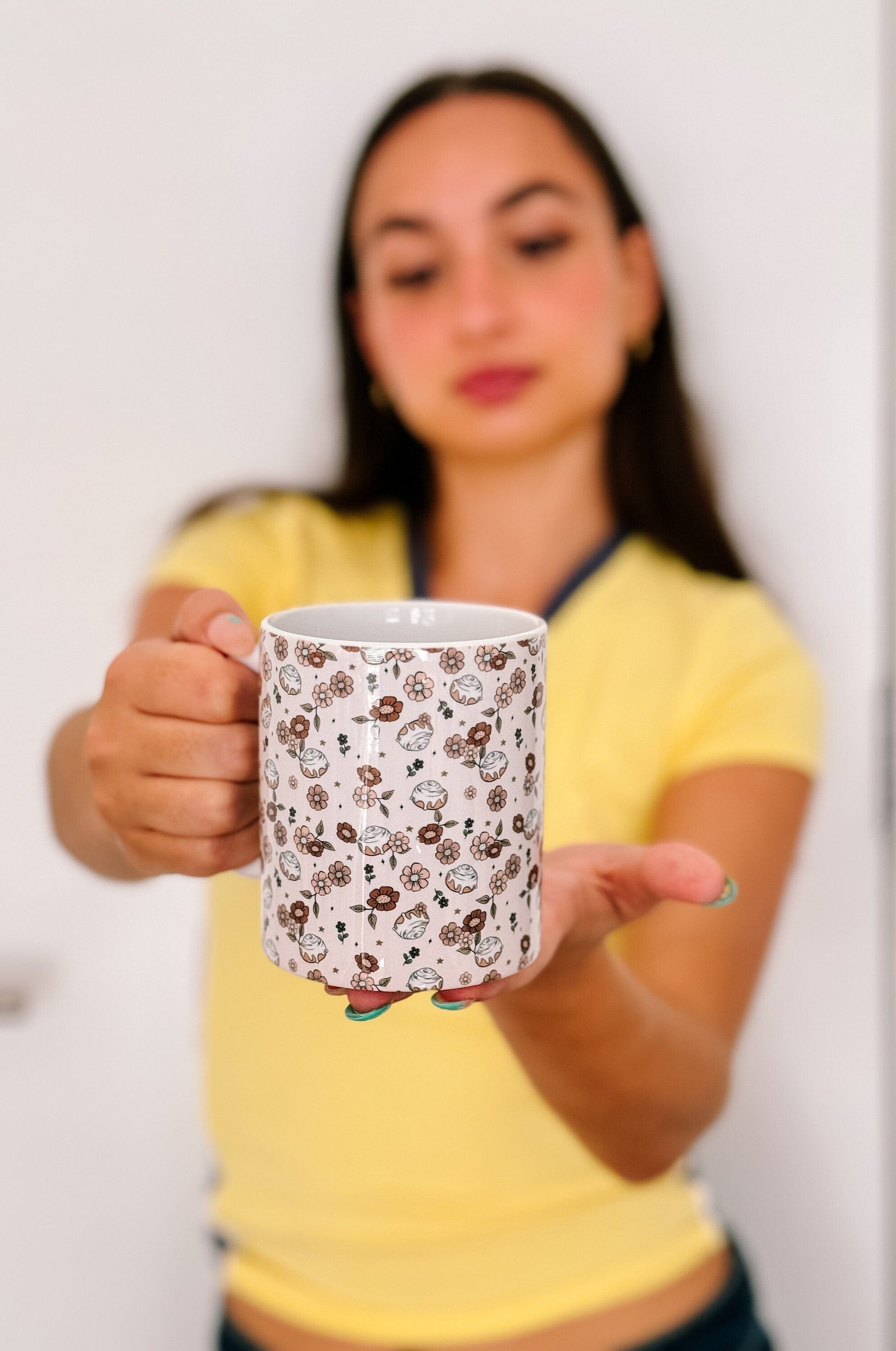 Fall time Cinnabon Mug | handprinted mug | Cinnabons | ceramics | adorable ceramics