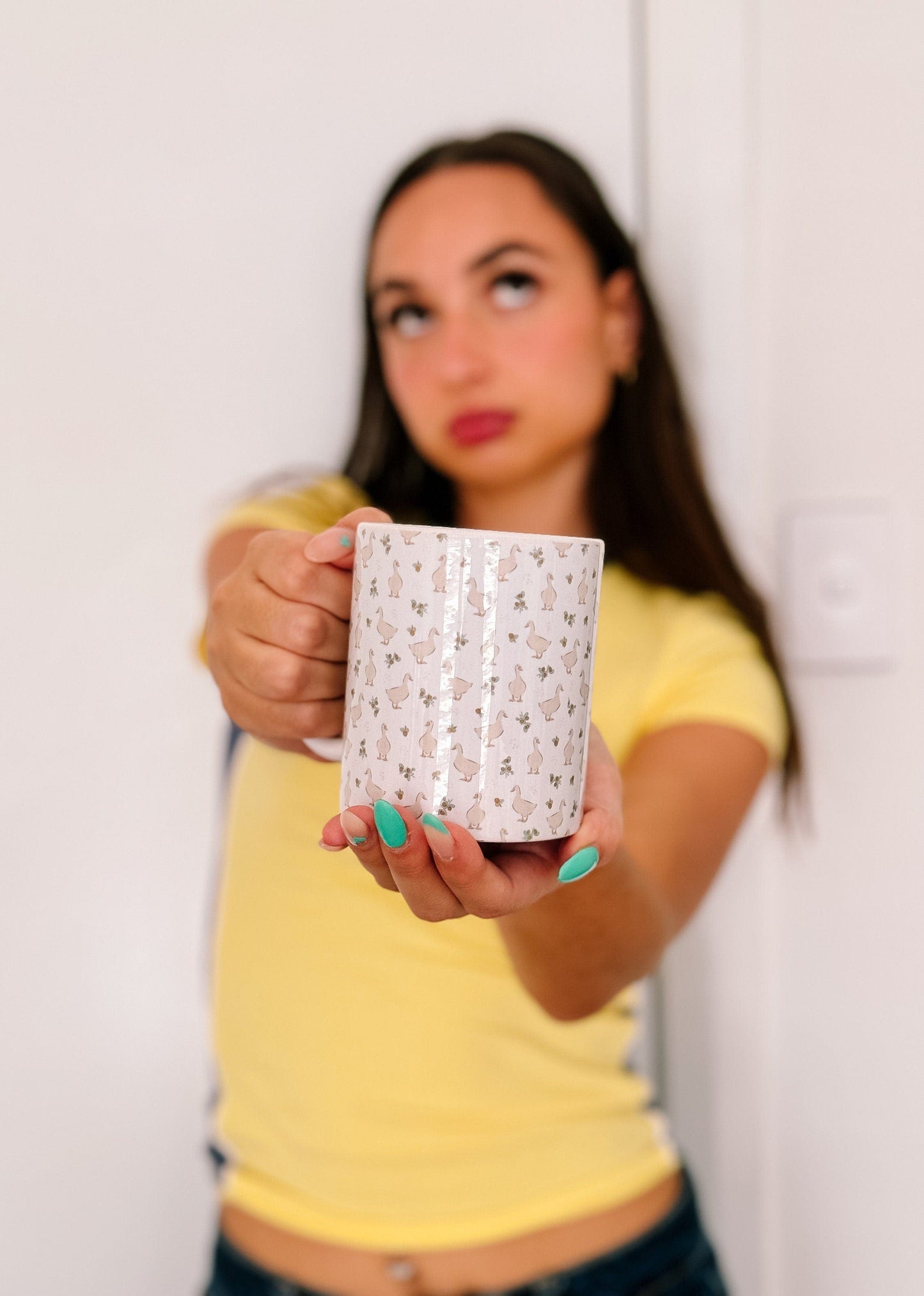 Adorable Ducky Floral Mug